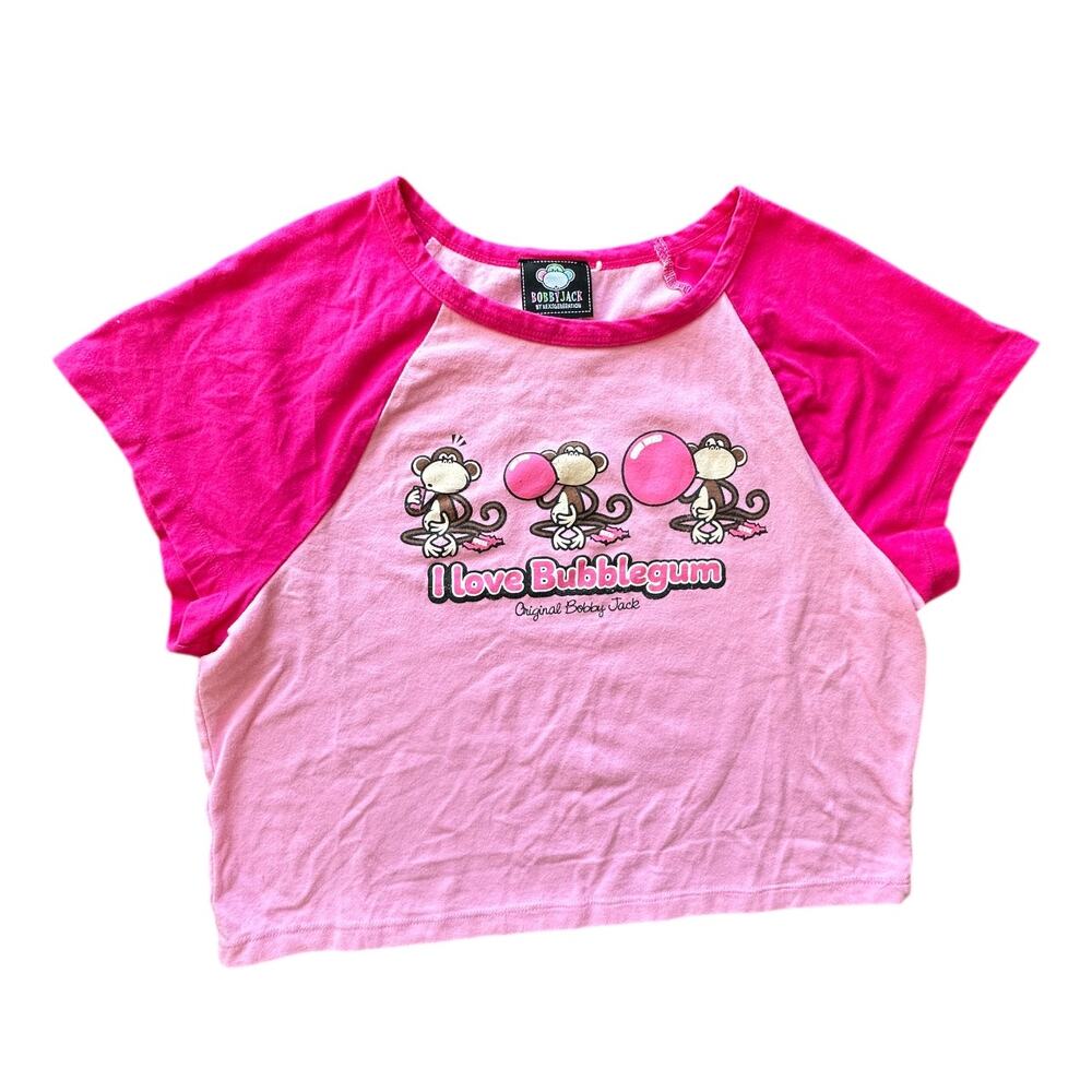 Vintage Bobby Jack Bubblegum Pink Baby Tee Size XL Fits An Small